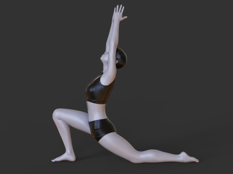 Yoga Pose - Crescent Lunge - Anjaneyasana 3Dプリントモデル