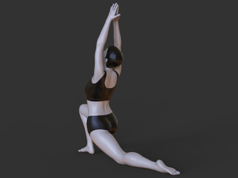 Yoga Pose - Crescent Lunge - Anjaneyasana 3Dプリントモデル