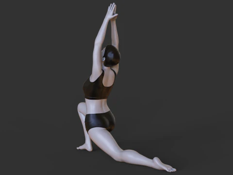 Postura de yoga - Estocada creciente - Anjaneyasana Modelo de impresión 3D