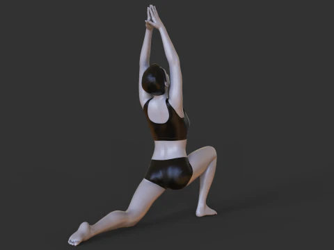 Postura de yoga - Estocada creciente - Anjaneyasana Modelo de impresión 3D