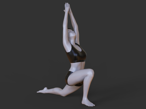 Yoga Pose - Crescent Lunge - Anjaneyasana 3Dプリントモデル