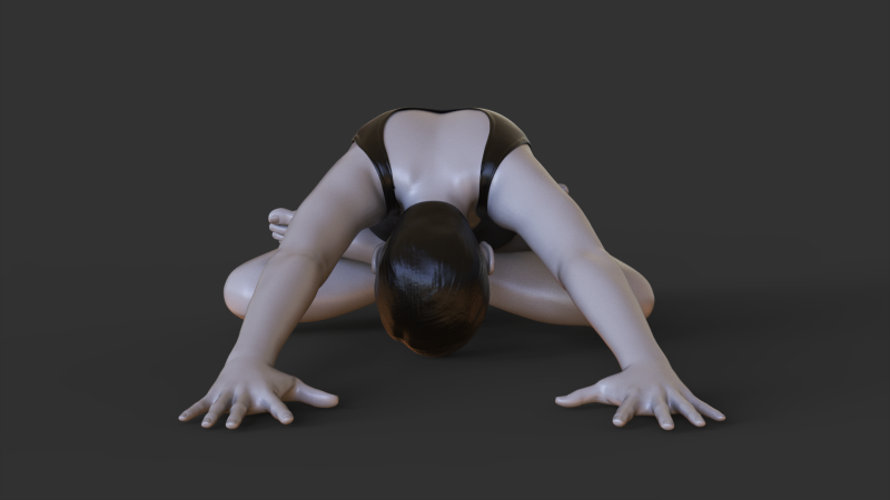 Yoga Pose - Crossed leg forward bend 3Dプリントモデル .c4d .max .obj .3ds .fbx .stl .blend