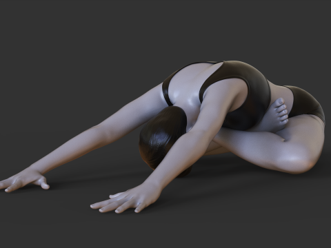 Yoga Pose - Crossed leg forward bend 3Dプリントモデル