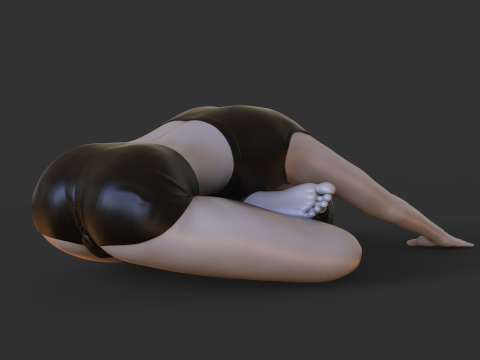 Yoga Pose - Crossed leg forward bend 3Dプリントモデル