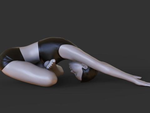 Yoga Pose - Crossed leg forward bend 3Dプリントモデル
