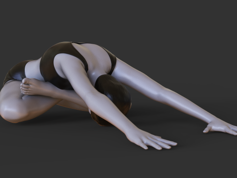 Yoga Pose - Crossed leg forward bend 3Dプリントモデル