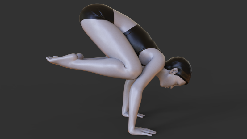 Yoga Pose - Crow pose - Bakasana 3D Print Model .c4d .max .obj .3ds .fbx .stl .blend