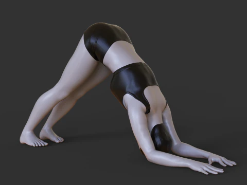 Pose de yoga - Pose du dauphin - Ardha Pincha Mayurasana Modèles 3D en vedette
