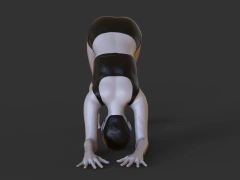 Pose de yoga - Pose du dauphin - Ardha Pincha Mayurasana Modèles 3D en vedette