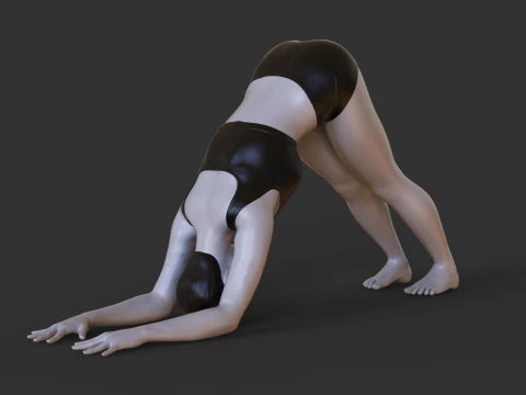Pose de yoga - Pose du dauphin - Ardha Pincha Mayurasana Modèles 3D en vedette