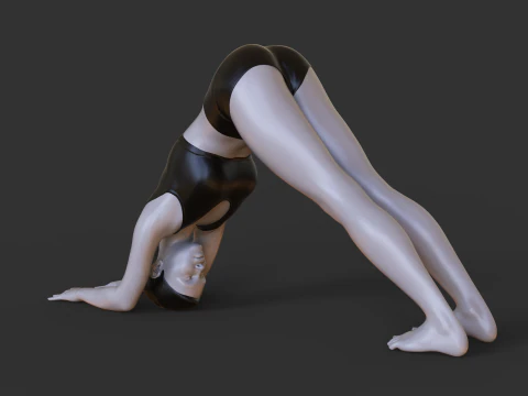 Pose de yoga - Pose du dauphin - Ardha Pincha Mayurasana Modèles 3D en vedette