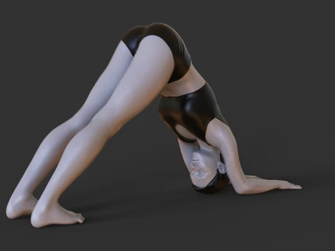 Pose de yoga - Pose du dauphin - Ardha Pincha Mayurasana Modèles 3D en vedette