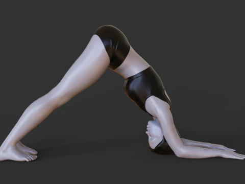 Pose de yoga - Pose du dauphin - Ardha Pincha Mayurasana Modèles 3D en vedette