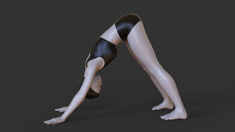 Yoga Pose - Down dog pose - Adho Mukha Svanasana Modelo de Impressão 3D .c4d .max .obj .3ds .fbx .stl .blend