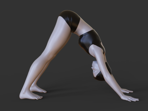Yoga Pose - Down dog pose - Adho Mukha Svanasana Modelo de Impressão 3D