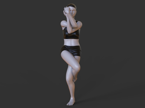 Yoga Pose - Eagle Pose Modèles 3D en vedette