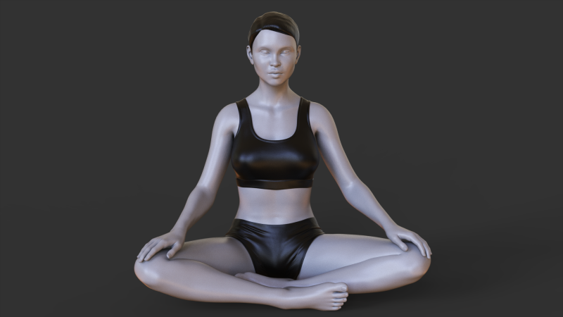 Yoga Pose - Easy pose - Sukhasana 3D Baskı Modeli .c4d .max .obj .3ds .fbx .stl .blend 