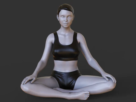 योग मुद्रा - आसान मुद्रा - सुखासन 3D प्रिंट मॉडल