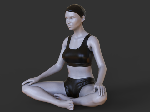 Yoga Pose - Easy pose - Sukhasana 3D Baskı Modeli