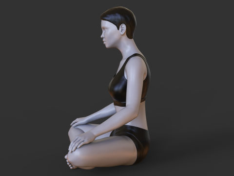 Yoga Pose - Easy pose - Sukhasana 3D Baskı Modeli