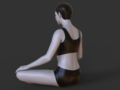 Yoga Pose - Easy pose - Sukhasana 3D Baskı Modeli
