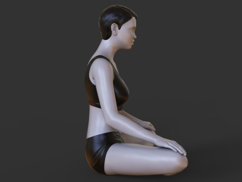 Yoga Pose - Easy pose - Sukhasana 3D Baskı Modeli