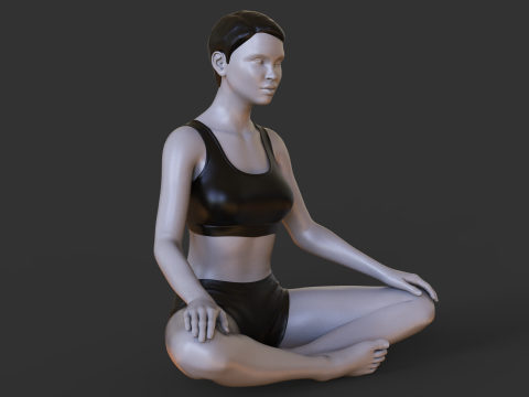 Yoga Pose - Easy pose - Sukhasana 3D Baskı Modeli