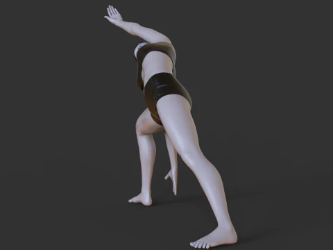 Yoga Pose - Extended Side Angle Pose - Utthita Parsvakonasana 3D Print Model