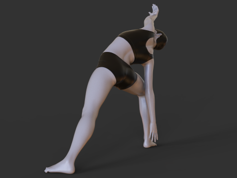 Yoga Pose - Extended Side Angle Pose - Utthita Parsvakonasana Modello di stampa 3D
