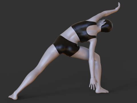 Yoga Pose - Extended Side Angle Pose - Utthita Parsvakonasana Modello di stampa 3D