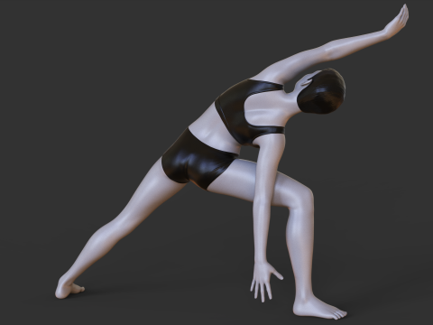 Yoga Pose - Extended Side Angle Pose - Utthita Parsvakonasana Modello di stampa 3D