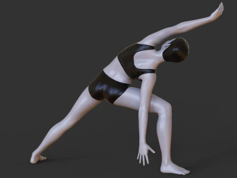 Yoga Pose - Extended Side Angle Pose - Utthita Parsvakonasana 3D Print Model