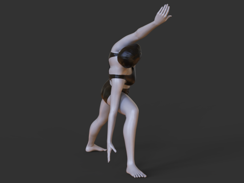 Yoga Pose - Extended Side Angle Pose - Utthita Parsvakonasana Modello di stampa 3D