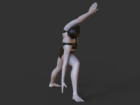 Yoga Pose - Extended Side Angle Pose - Utthita Parsvakonasana 3D Print Model
