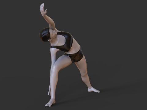 Yoga Pose - Extended Side Angle Pose - Utthita Parsvakonasana Modello di stampa 3D