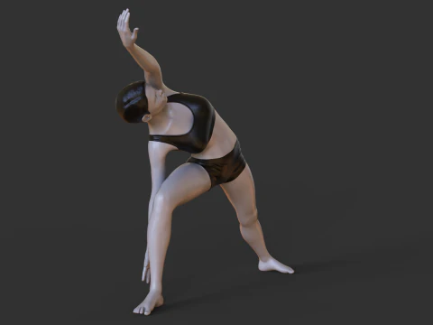 Yoga Pose - Extended Side Angle Pose - Utthita Parsvakonasana 3D Print Model