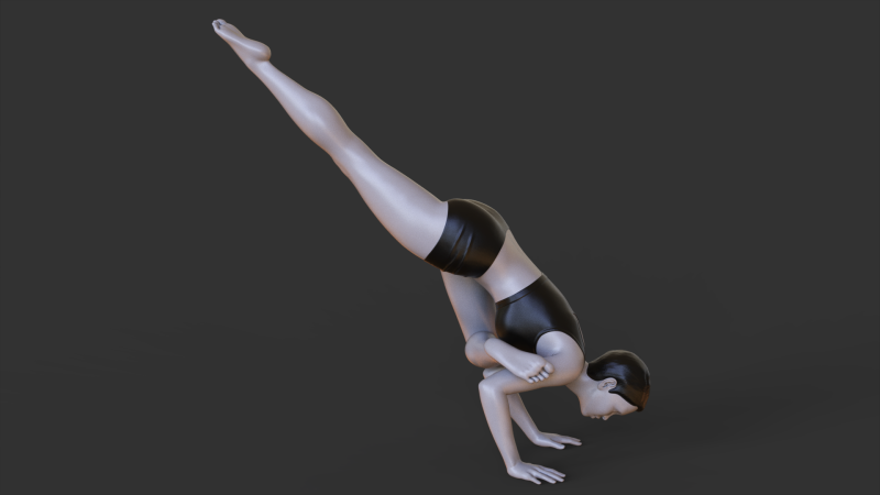 Yoga Pose - Flying crow pose Modelo de impresión 3D .c4d .max .obj .3ds .fbx .stl .blend 