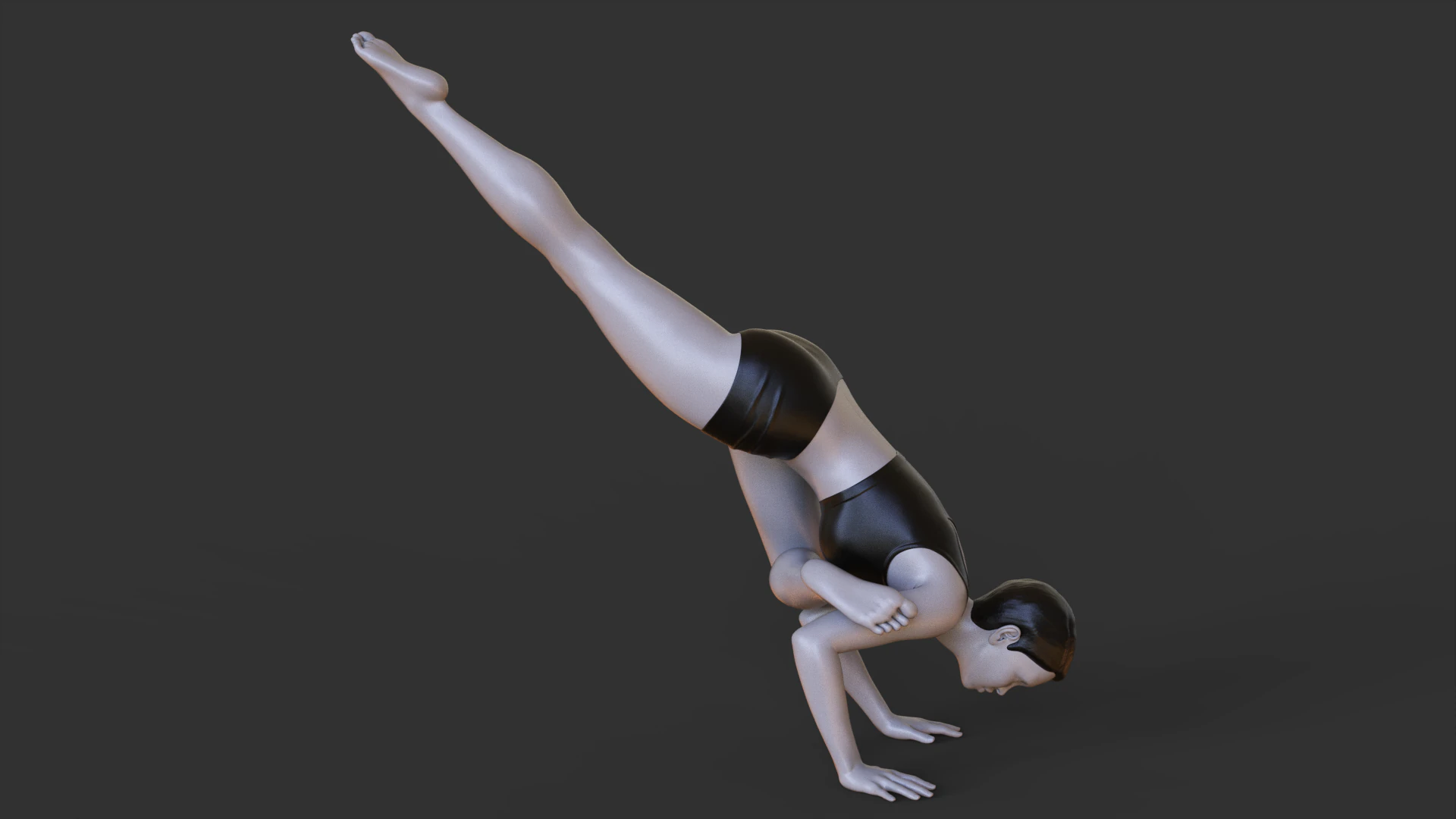 Yoga Pose - Flying crow pose 3D Print Model .c4d .max .obj .3ds .fbx .stl .blend 