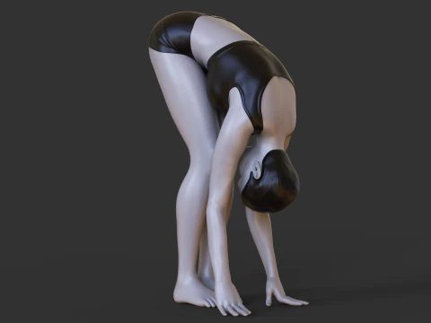 ヨガのポーズ - 前屈のポーズ - ウッタナーサナ 3Dプリントモデル