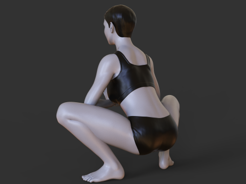 Yoga Pose - Frog squat - Malasana 3D प्रिंट मॉडल