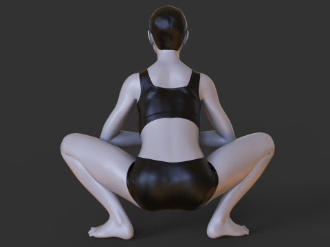 Yoga Pose - Frog squat - Malasana 3D प्रिंट मॉडल