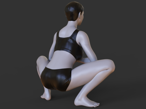 Yoga Pose - Frog squat - Malasana 3D प्रिंट मॉडल