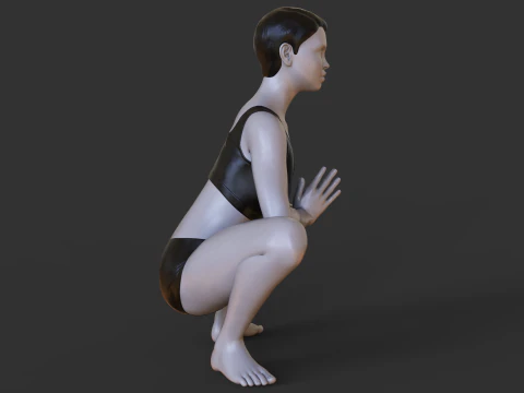 Yoga Pose - Frog squat - Malasana 3D Print Model