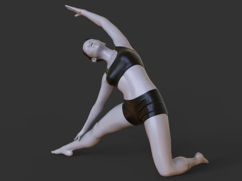 Yoga Pose - Gate Pose - Parighasana 3D Print Model