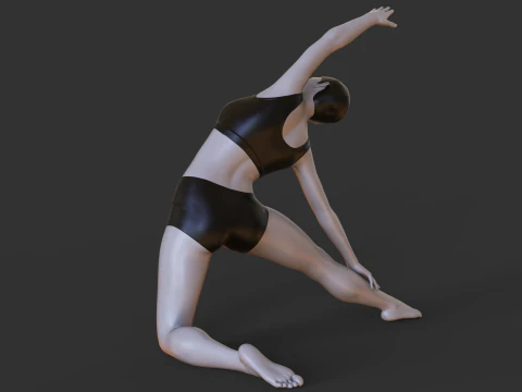 Yoga Pose - Gate Pose - Parighasana 3D Print Model