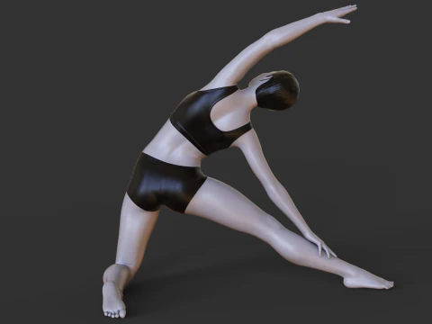 Yoga Pose - Gate Pose - Parighasana 3D Print Model