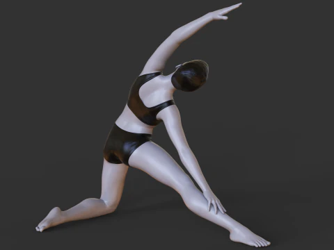 Yoga Pose - Gate Pose - Parighasana 3D Print Model