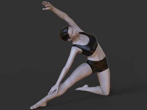 Yoga Pose - Gate Pose - Parighasana 3D Print Model