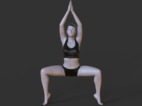 Yoga Pose - Goddess Pose - Utkata Konasana 3Dプリントモデル