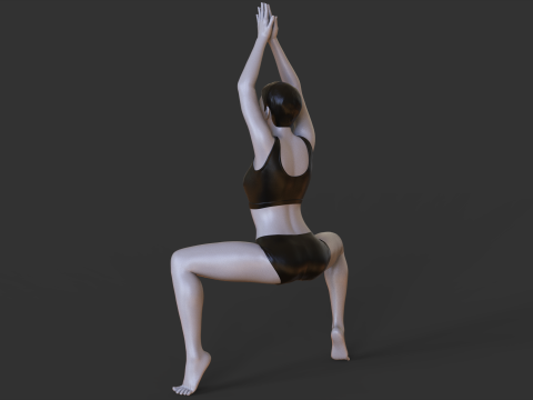 Yoga Pose - Goddess Pose - Utkata Konasana Model Cetak 3D
